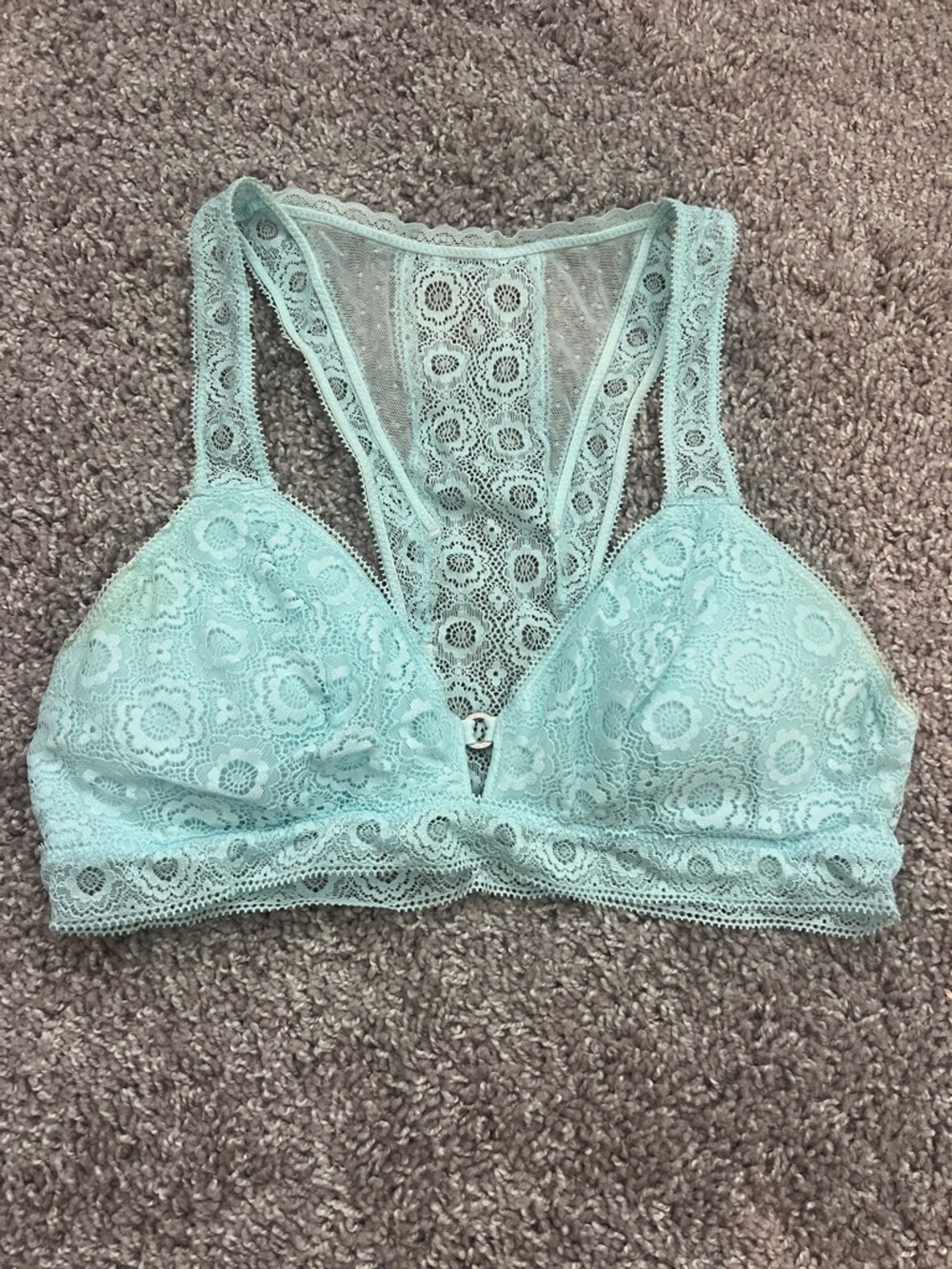 AERIE Lace Racerback Bralette in Light Aqua